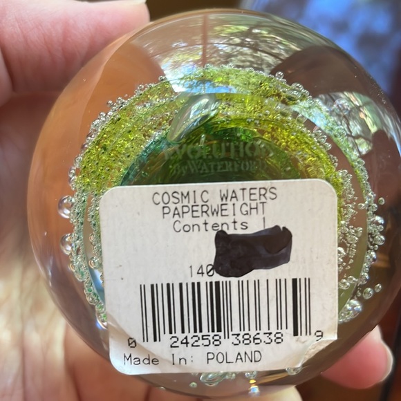 Stunning Evolution by Waterford Cosmic Waters signed paperweight, mouth-blown - Picture 9 of 11